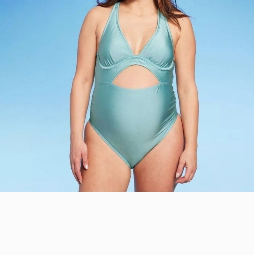 Womans isabelmaternity blue one peice bathing suit